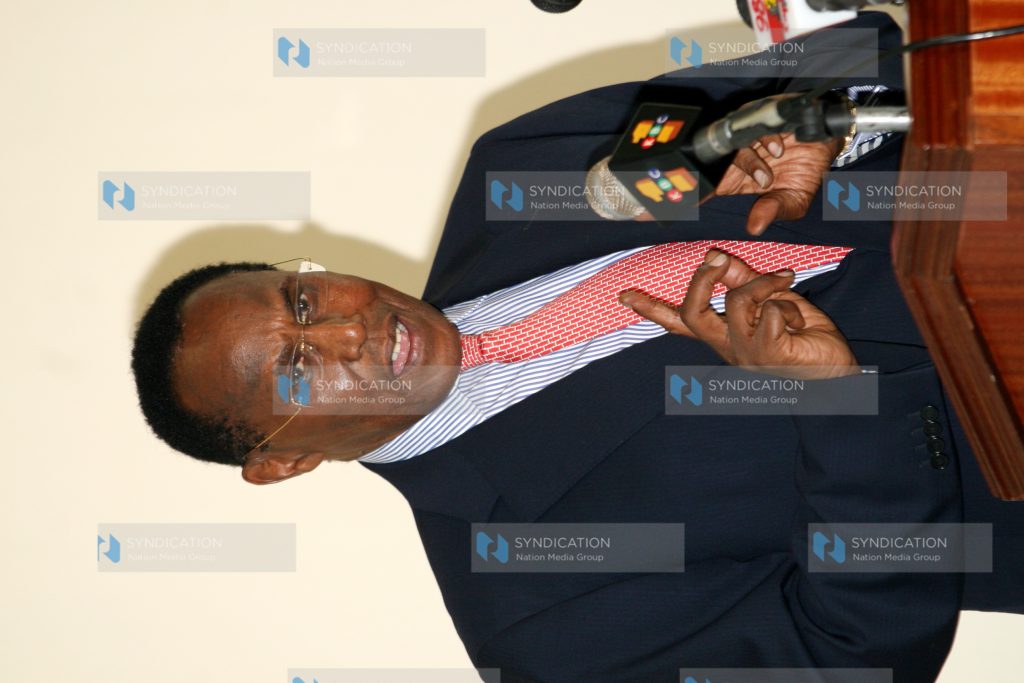 Internal Security Minister Prof George Saitoti during a meeting
