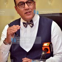 Tourism Cabinet Secretary Najib Balala gestures while addressing media