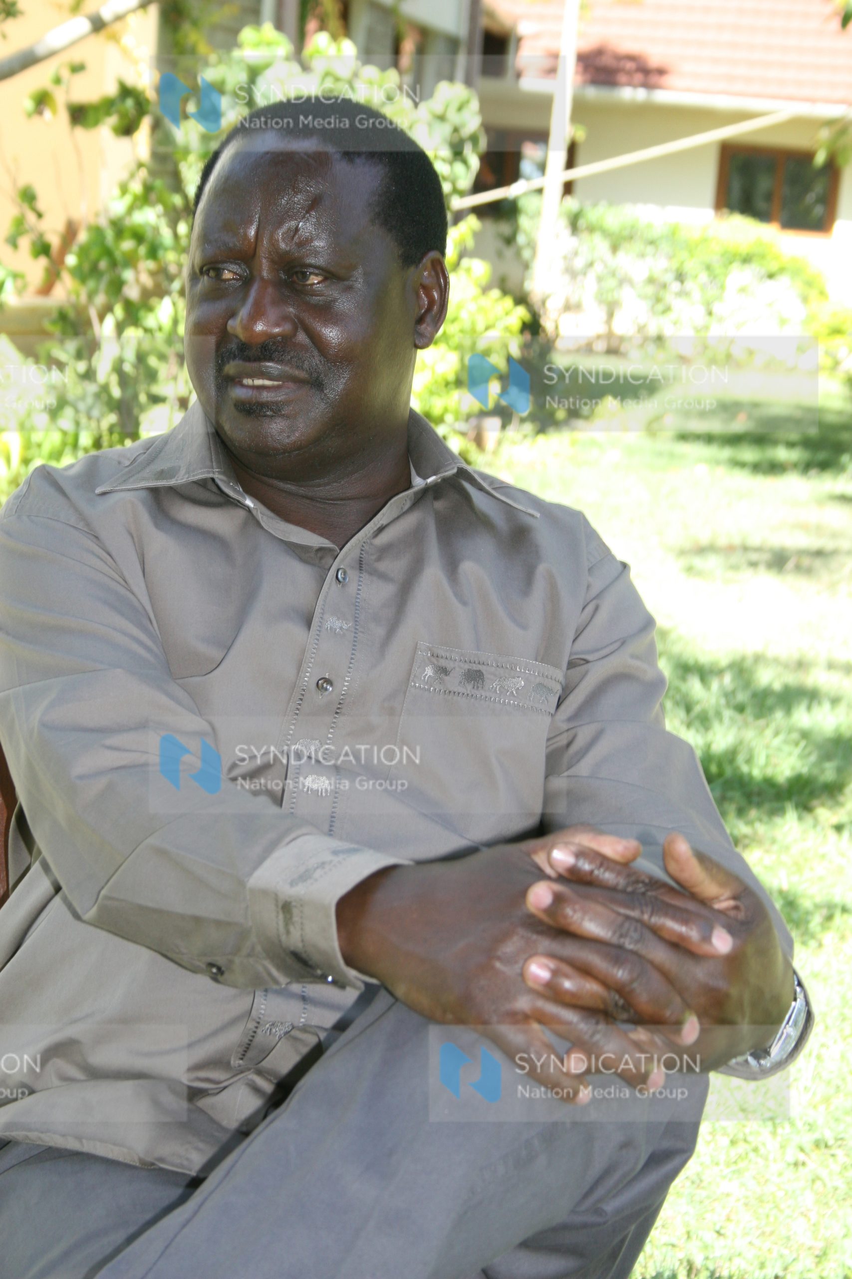 Raila Odinga during an interview with the Sunday Nation