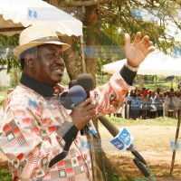 CORD leader Raila Odinga addresses mourners