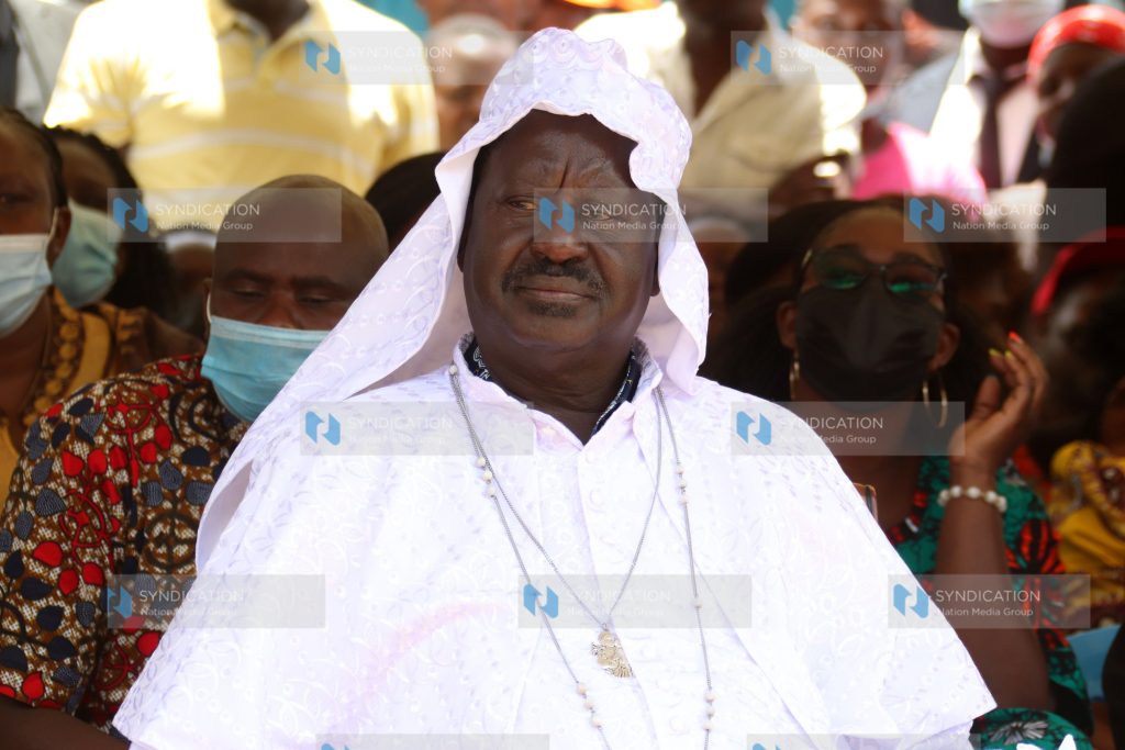 ODM leader Raila Odinga attends a church service