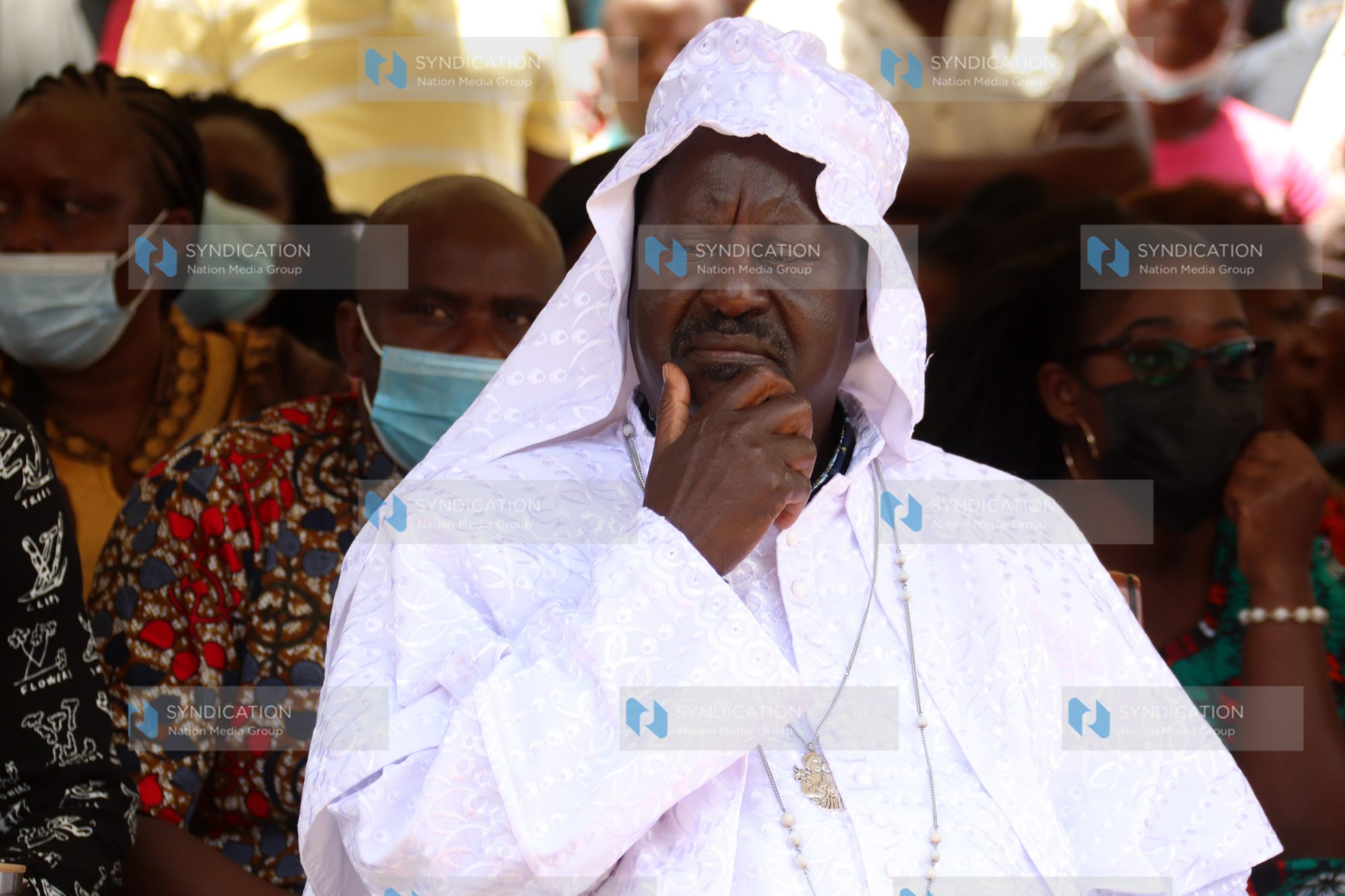ODM leader Raila Odinga attends a church service