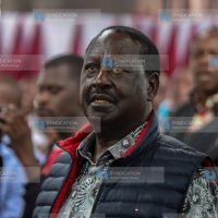 Opposition leader Raila Odinga at ACK ST Stephen Jogoo road