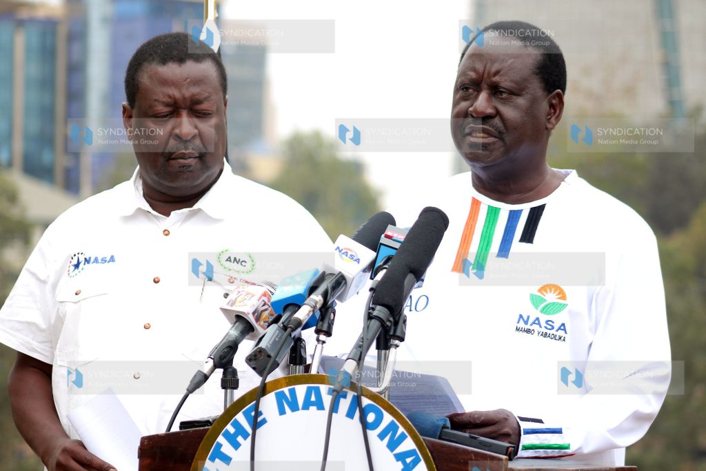 NASA Co-principals Raila Odinga with Musalia Mudavadi