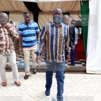 ODM leader Raila Odinga after addressing journalists