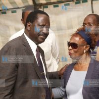 Prime Minister Raila Odinga with Green Belt Board Treasurer Prof. Vertistine Mbaya