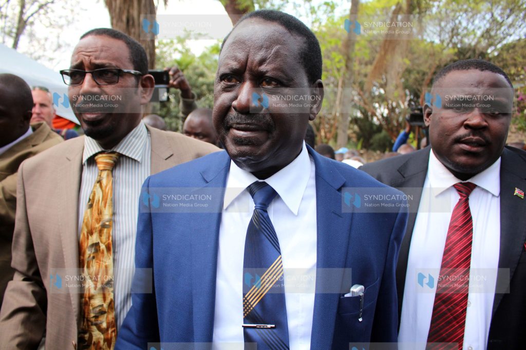 Raila Odinga arrives at WIPER party headquarters in Lavington