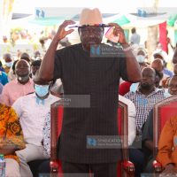 ODM leader Raila Odinga follows proceedings during an event