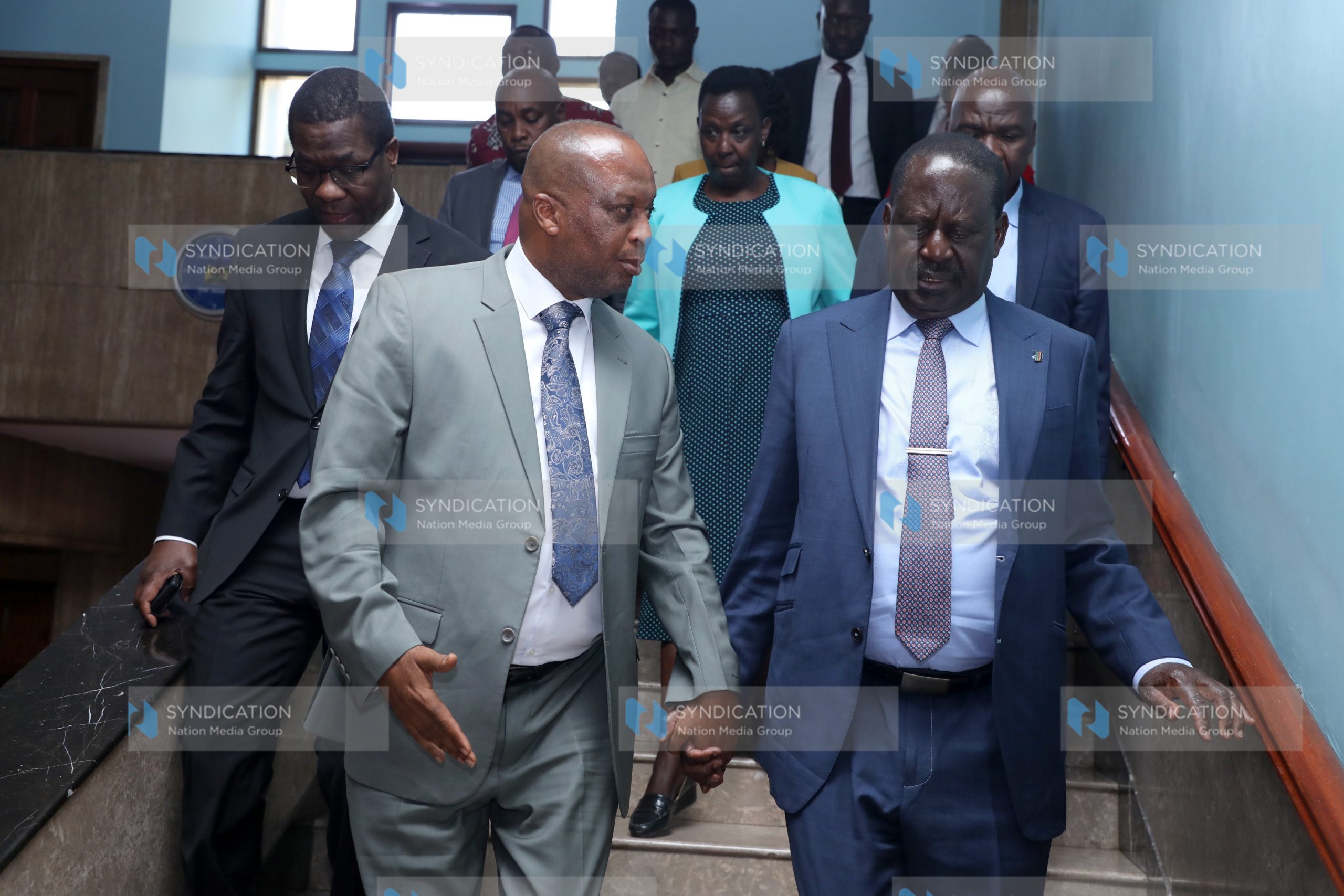 Raila Odinga accompanied by Kwale senator Issa Boy Juma