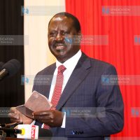 Raila Odinga addressing professionals, leaders, and business community representatives