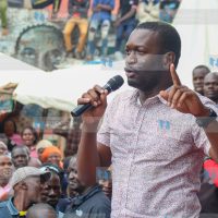 Nairobi County Senator Edwin Sifuna address supporters