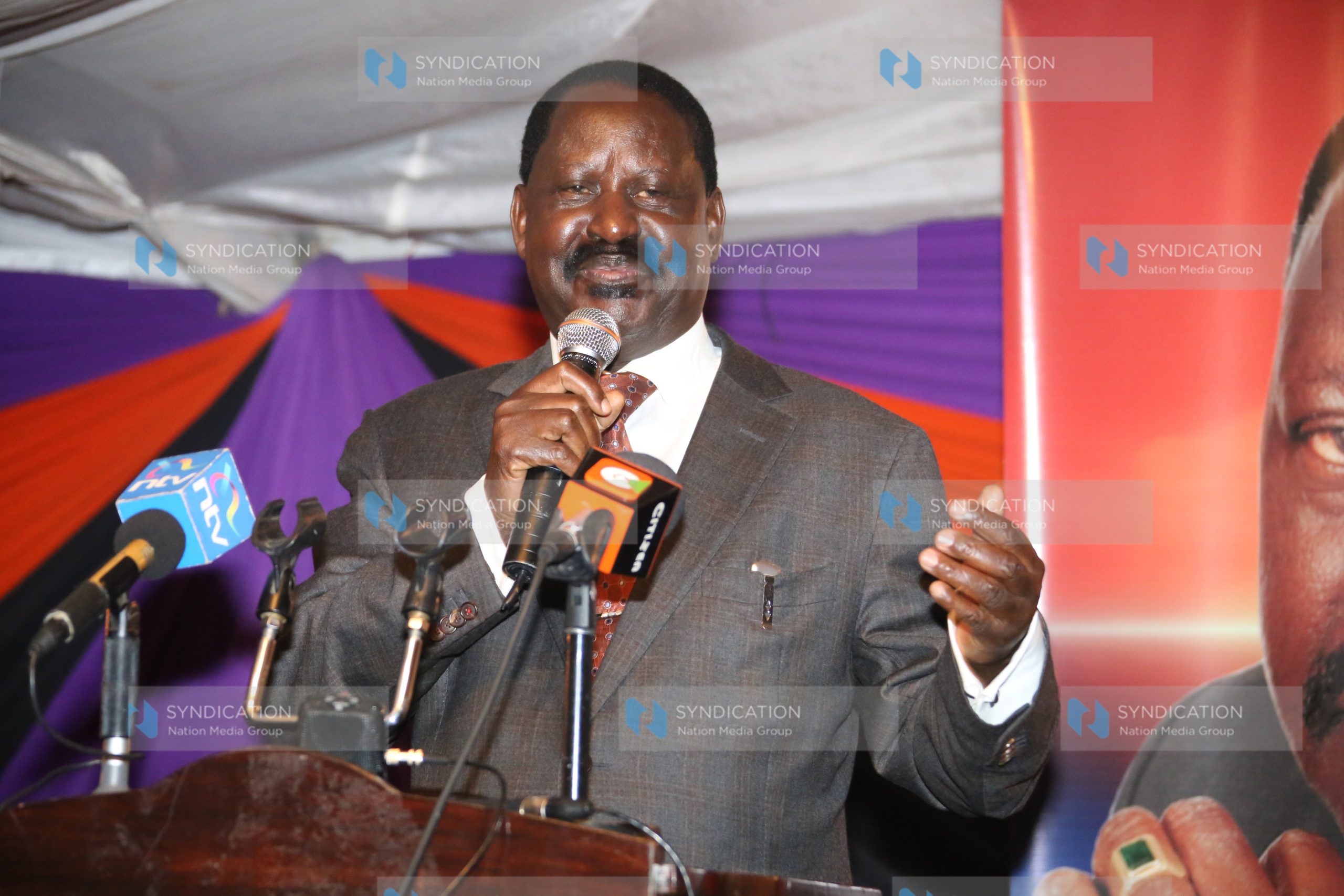 Former Prime Minister Raila Odinga speaks
