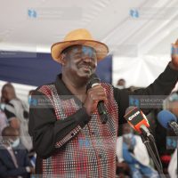 ODM leader Raila Odinga addresses his supporters