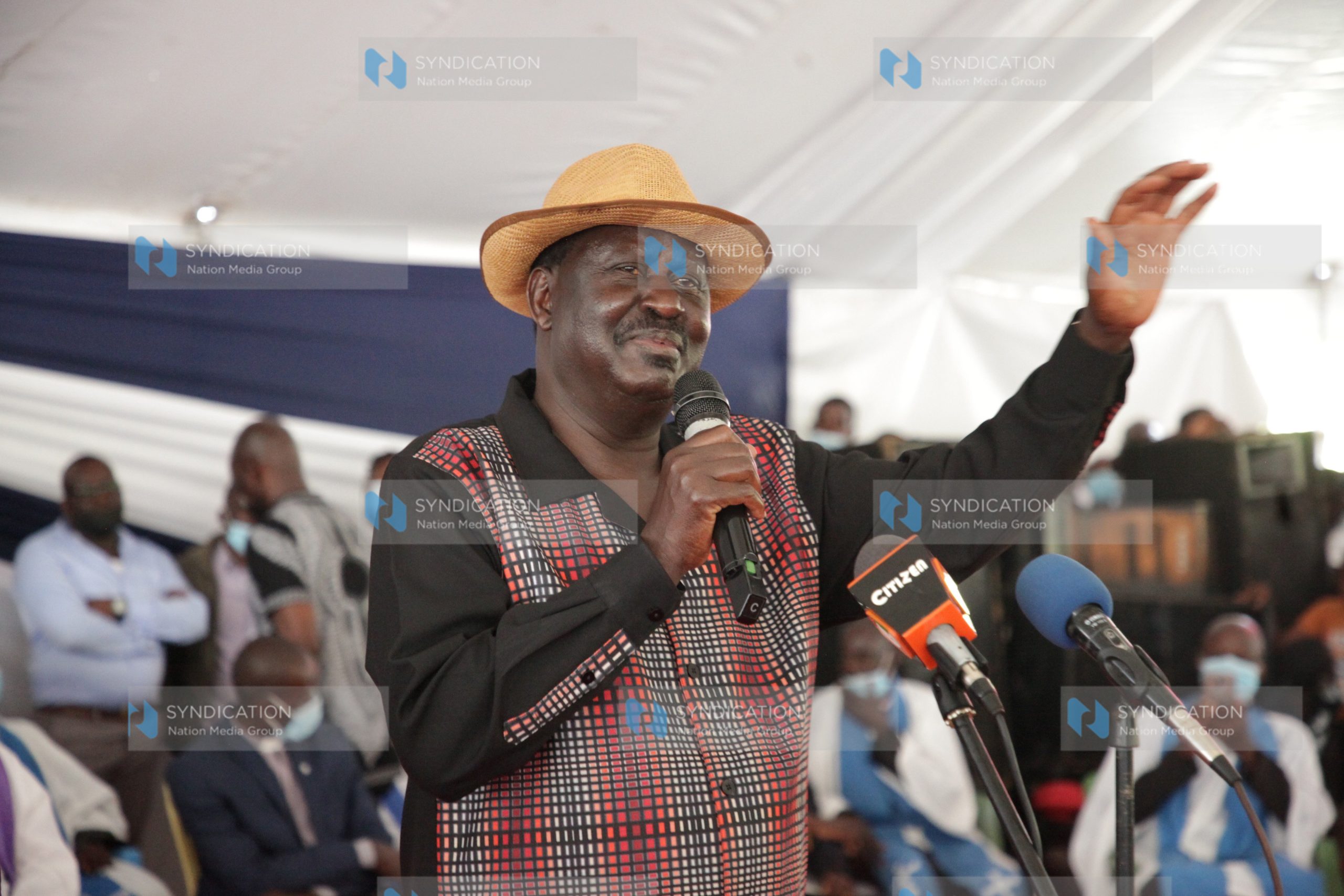 ODM leader Raila Odinga addresses his supporters