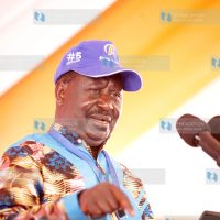 ODM Leader Raila Odinga addresses delegates at Sikri Technical Institute