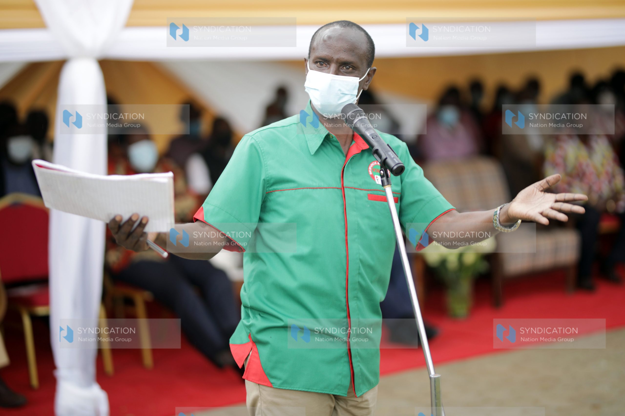 KNUT Secretary General Wilson Sossion gives a speech