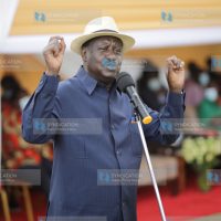 ODM leader Raila Odinga addresses his supporters