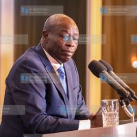 Deputy President Rigathi Gachagua addressing the media