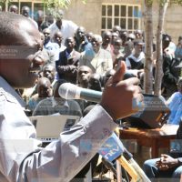 Suspended Higher Education Minister William Ruto addresses faithful during a fundraiser