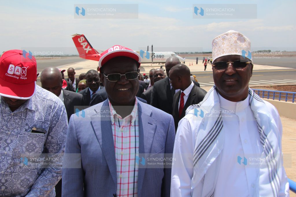 Isiolo governor Mohammed Abdi Kuti and Meru governor Kiraitu Murungi