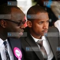 Kibra Member of Parliament Ken Okoth and University on Nairobi student leader Babu Owino
