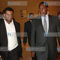 Internal Security Minister Professor George Saitoti and Commissioner Hassan Omar