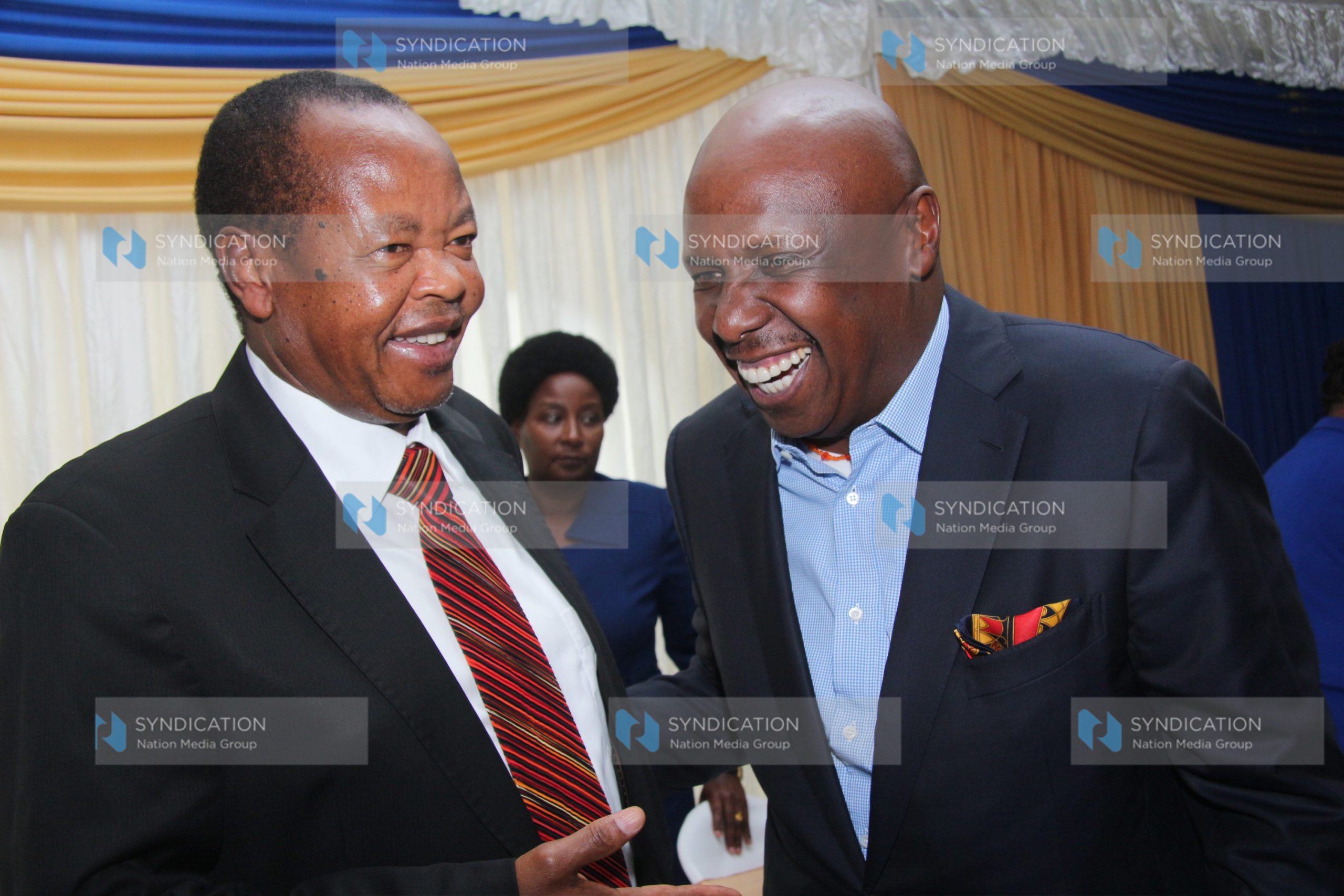 Nyeri Senator Ephrahim Maina with Baringo Senator Gideon Moi
