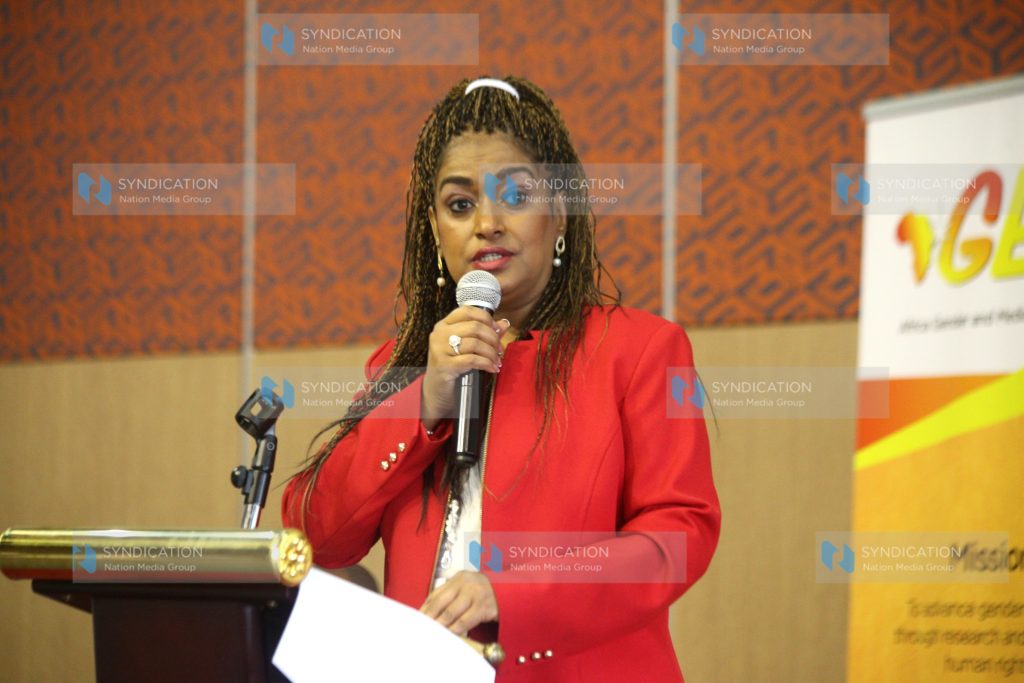 Nairobi Women Representative Esther Passaris giving a presentation during the 9th Africa Conference on Sexual Health and Rights