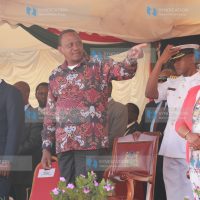 President Uhuru Kenyatta with first lady Margaret Kenyatta and CS James Macharia