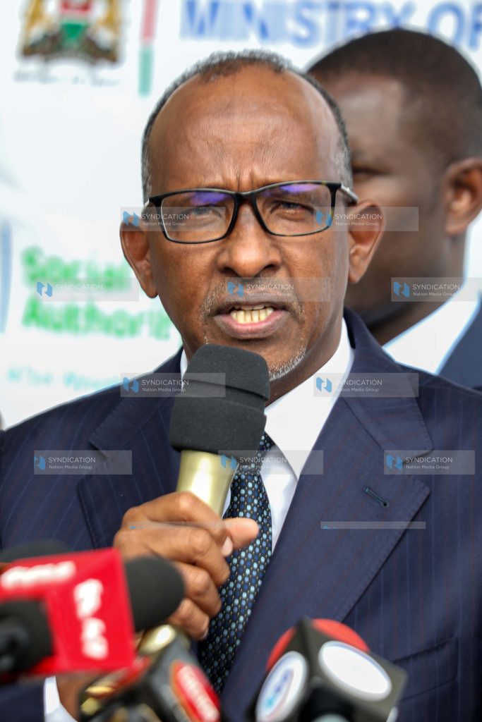 The Cabinet Secretary for Health Aden Duale