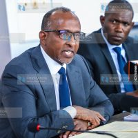 Health Cabinet Secretary Aden Duale with Medical Services Principal Secretary Dr. Ouma Oluga