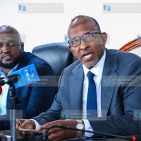 Health Cabinet Secretary Aden Duale with Social Health Authority (SHA) chairperson Dr. Abdi Mohammed