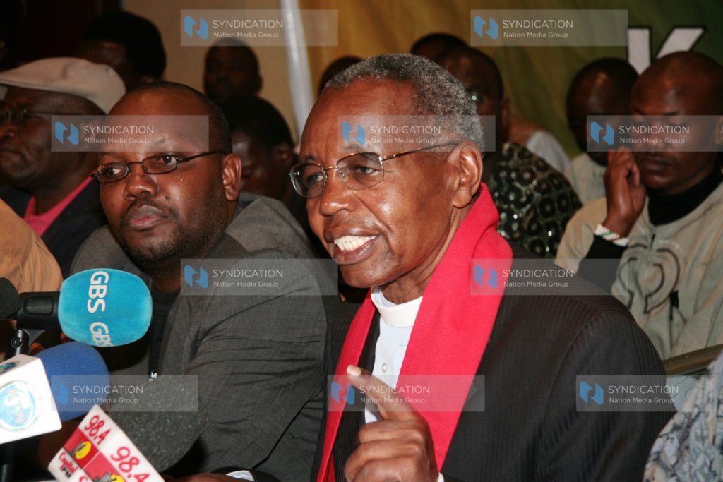 Rev Timothy Njoya with Maurice Odhiambo and other members of the Civil Societies