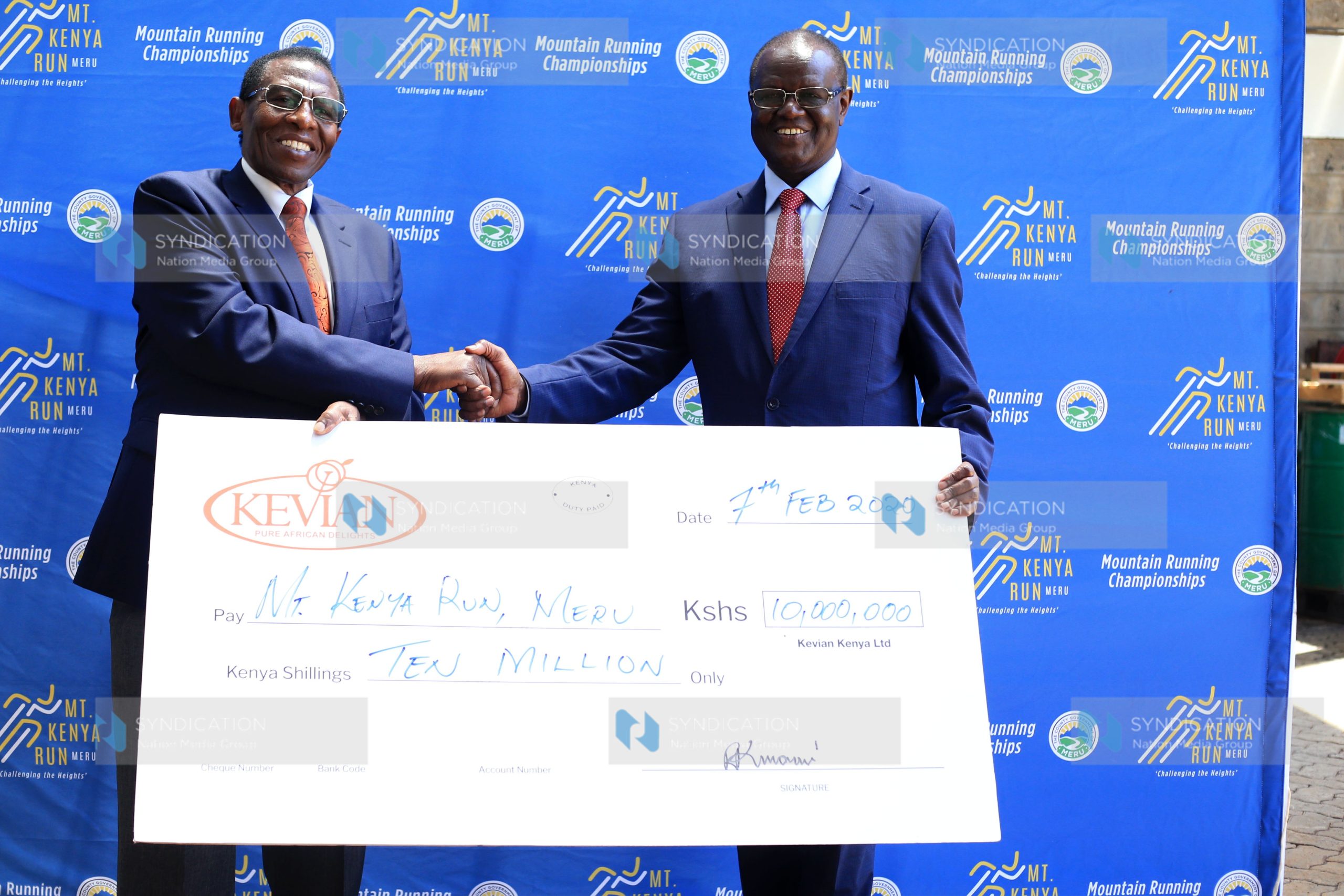 Kevian Limited Managing Director Dr Kimani Rugendo and Meru County Governor Hon Kiraitu Murungi