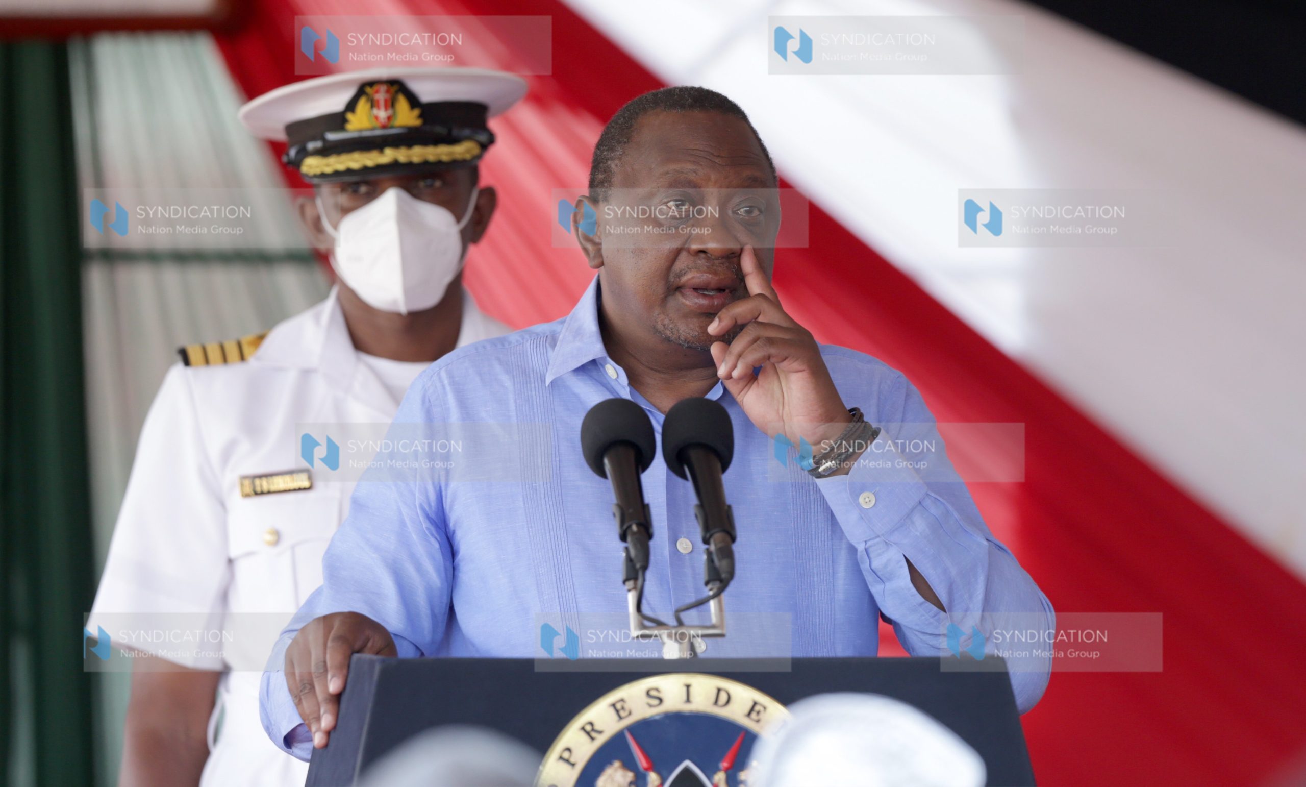 President Uhuru Kenyatta address during the official reopening of the refurbished Nyayo Stadium