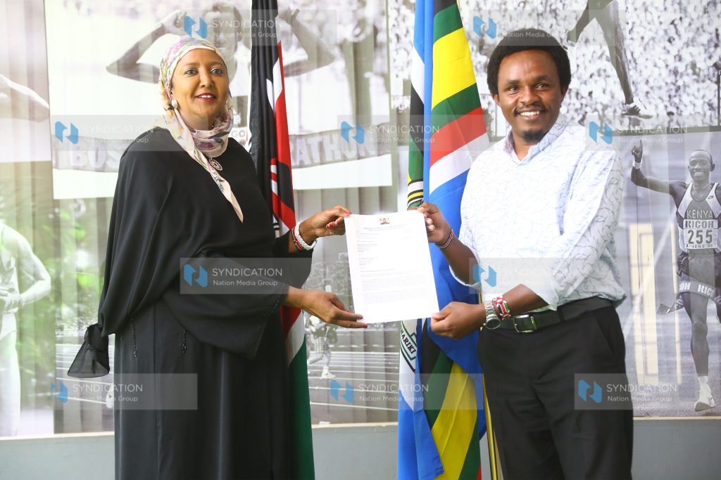 Amb. Dr. Amina Mohamed Cabinet Secretary for Sports, Culture and Heritage, receives resignation letter from CAS Zack Kinuthia