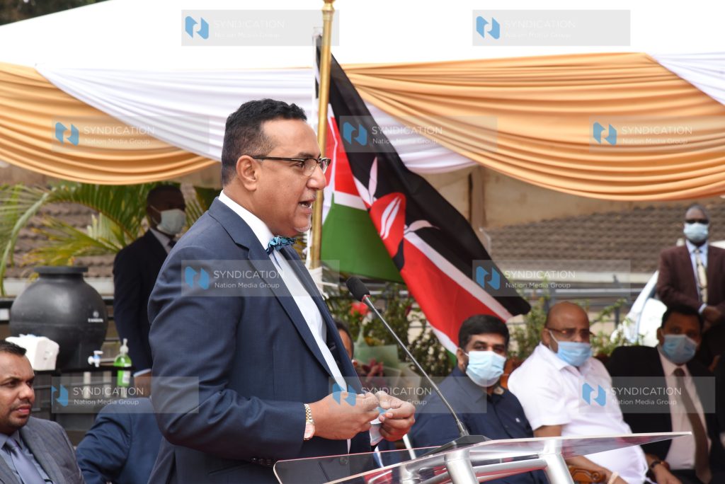 Cabinet Secretary for Tourism and Wildlife Najib Balala during the inauguration of the Sri Lankan Airlines offices