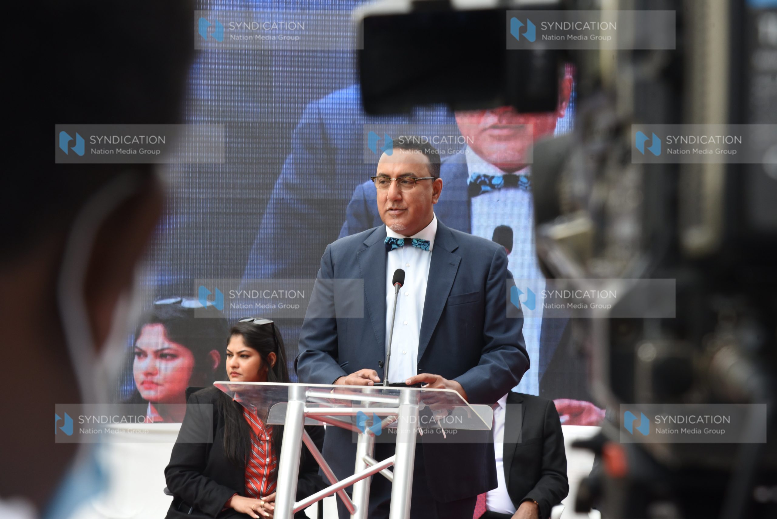 Cabinet Secretary for Tourism and Wildlife Najib Balala during the inauguration of the Sri Lankan Airlines offices