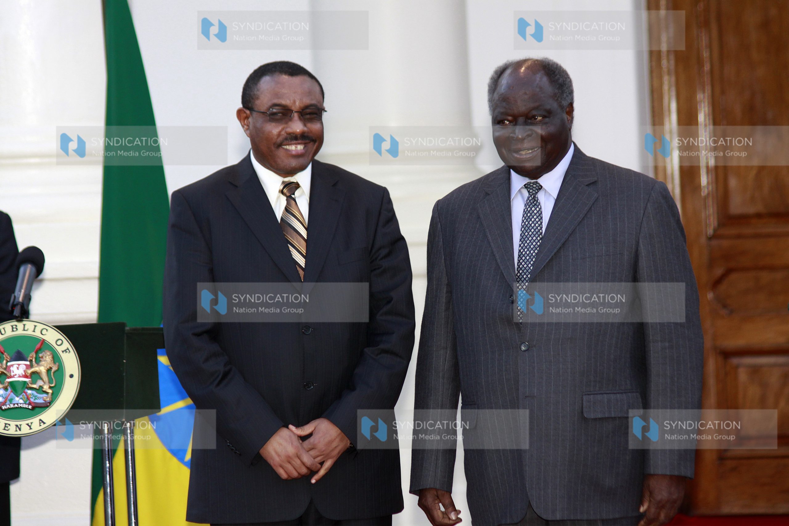 President Mwai Kibaki with Prime Minister of Ethiopia Hailemariam Desalegn