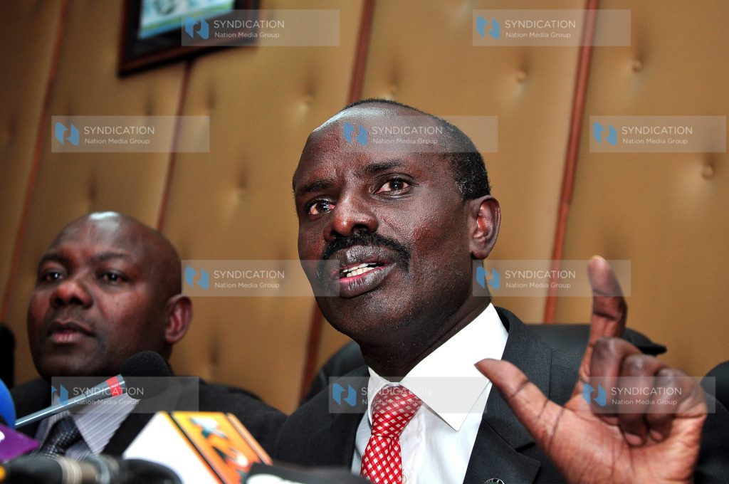 KNUT Chairman Wilson Sossion and KNUT 2nd vice chairman Wycliffe Omucheyi