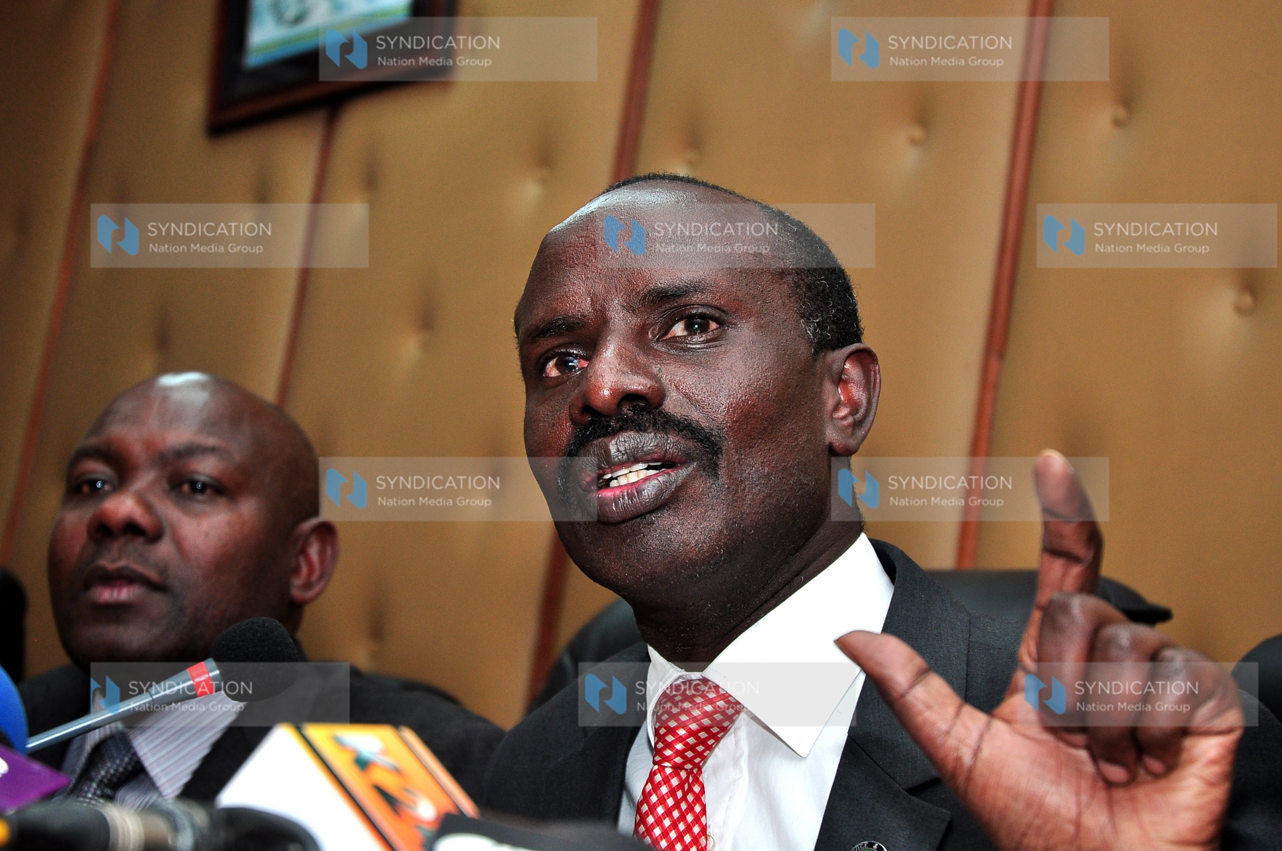 KNUT Chairman Wilson Sossion and KNUT 2nd vice chairman Wycliffe Omucheyi