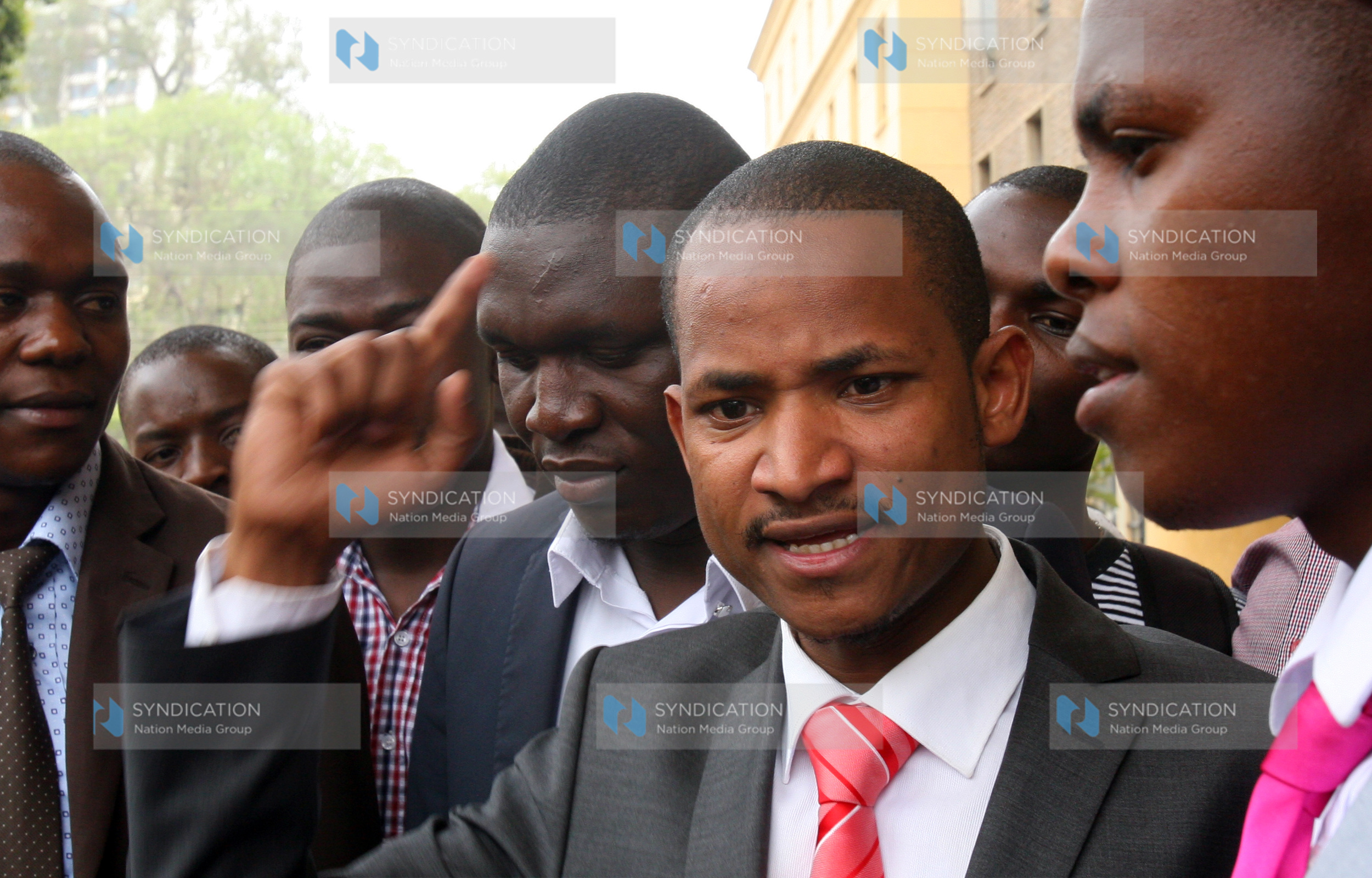 SONU Chairman Babu Owino leading other student leaders