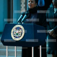 Foreign Affairs and International Trade Cabinet Secretary Amina Mohamed address journalists outside Harambee House