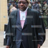 Lawyer Amos Wako makes his way to the Supreme Court