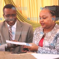 Chief Justice David Maraga with Kirinyaga Governor Anne Waiguru