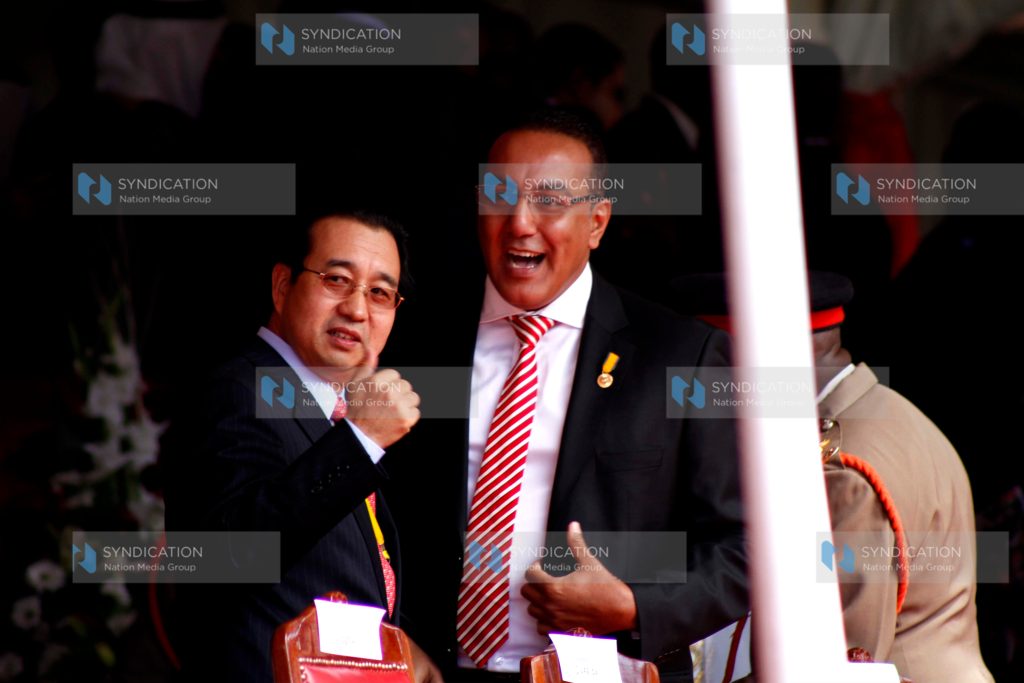 Najib Balala with a diplomat