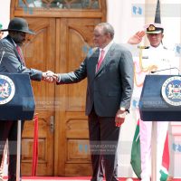 President Uhuru Kenyatta and President of Republic of South Sudan Salva Kiir Mayardit