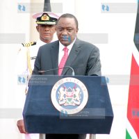 President Uhuru Kenyatta during the press at state house