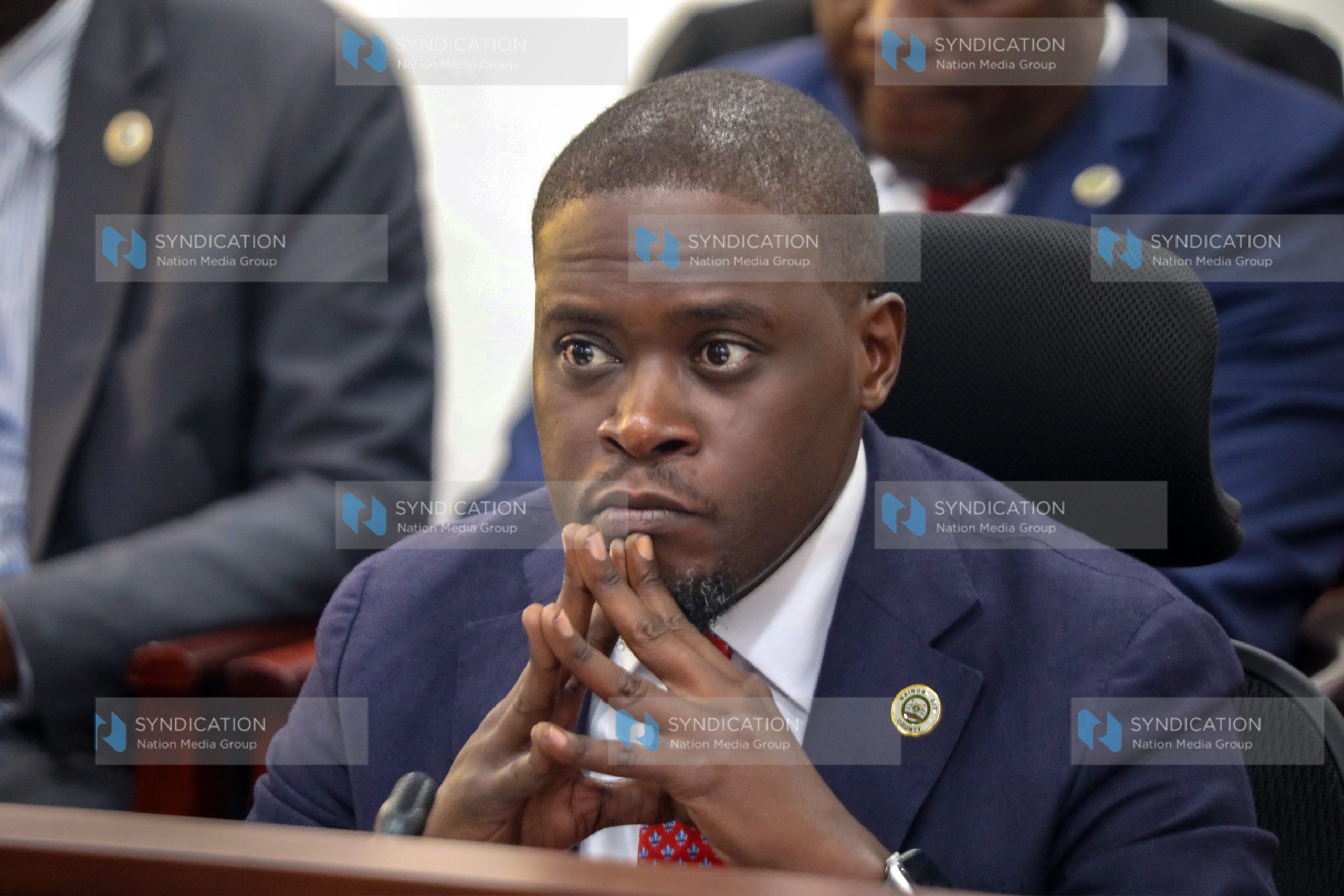 Nairobi Governor Johnson Sakaja when he appeared before the Senate Committee