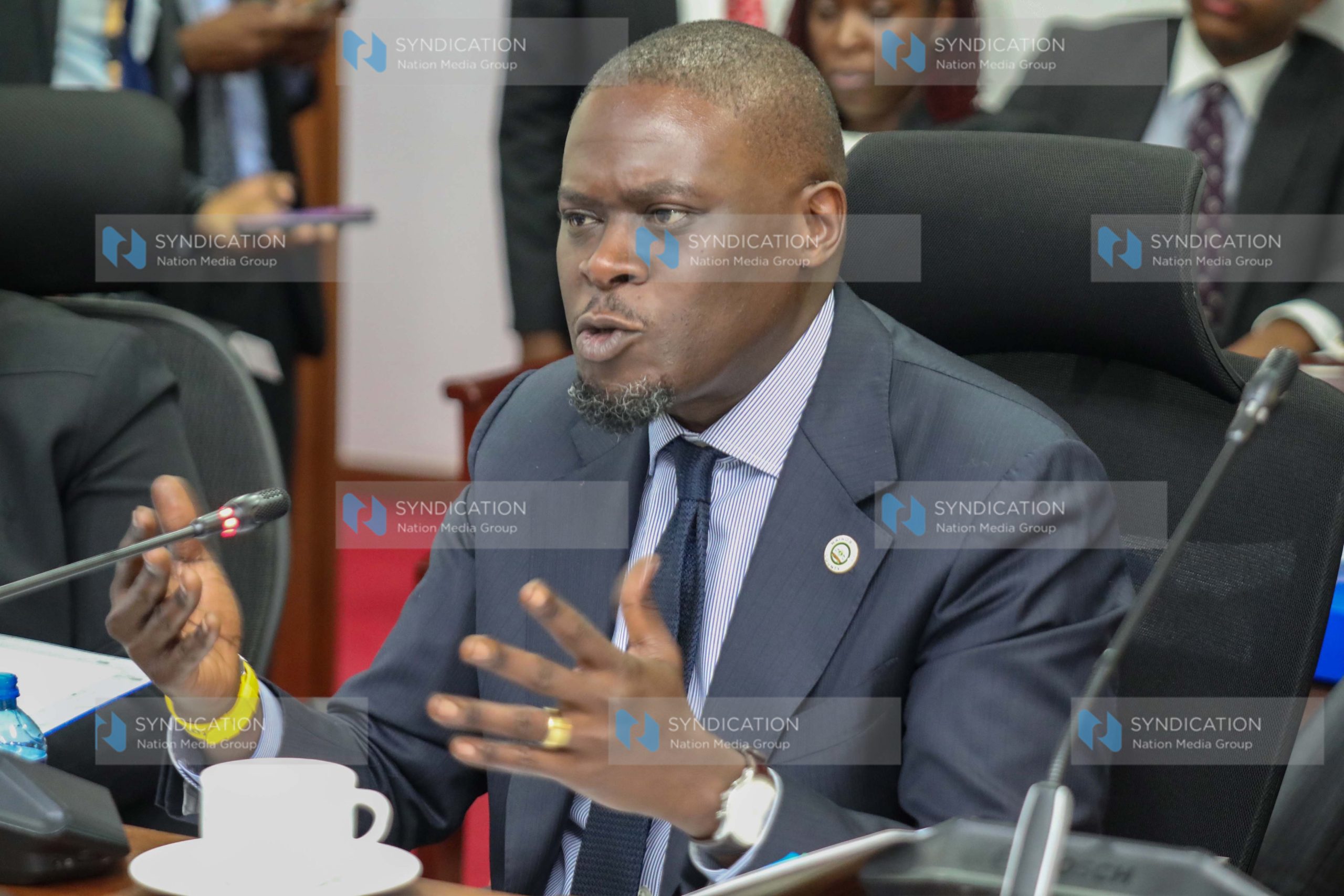 Nairobi City County Governor Johnson Sakaja appears before the Senate’s County Public Investments Committee